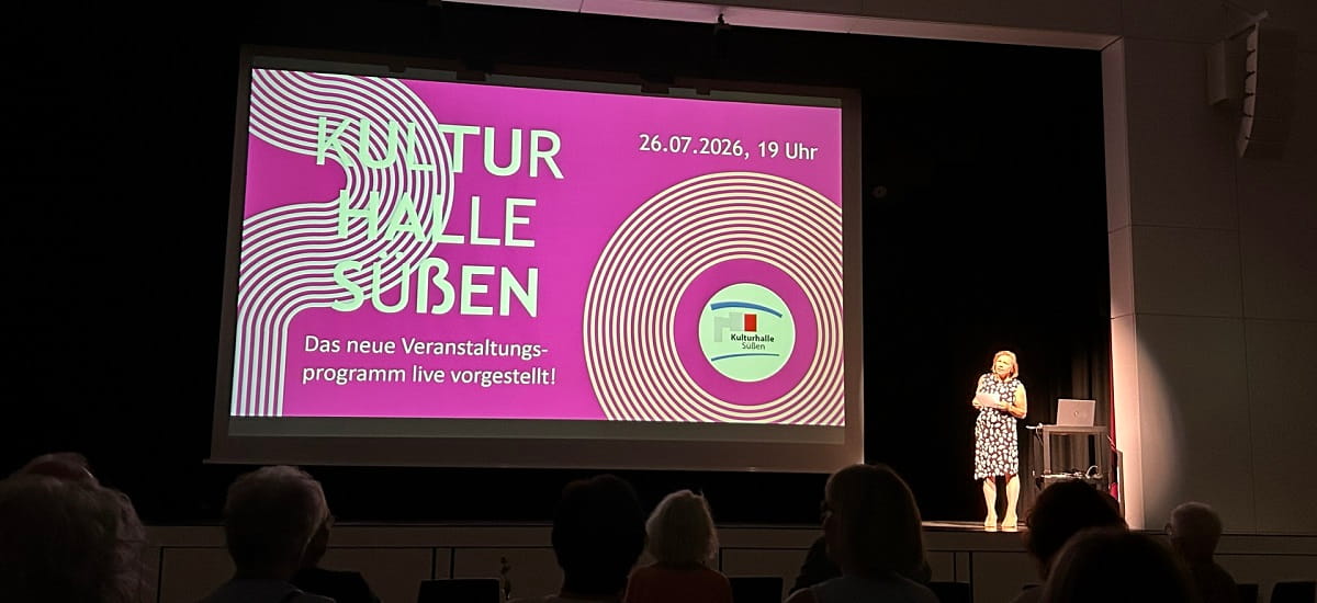Pressestimme: Saisonvorstellung 2026/2027 der Kulturhalle Süßen Saisonvorstellung 2026/2027 der Kulturhalle Süßen mit Präsentation des neuen Veranstaltungsprogramms auf der Bühne